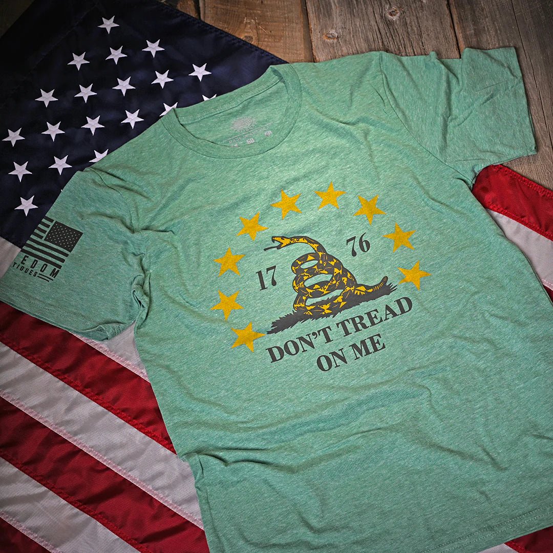 Freedom Fatigues Men's Don't Tread On Me Patriotic T-Shirt (Heather Green) - Image 5