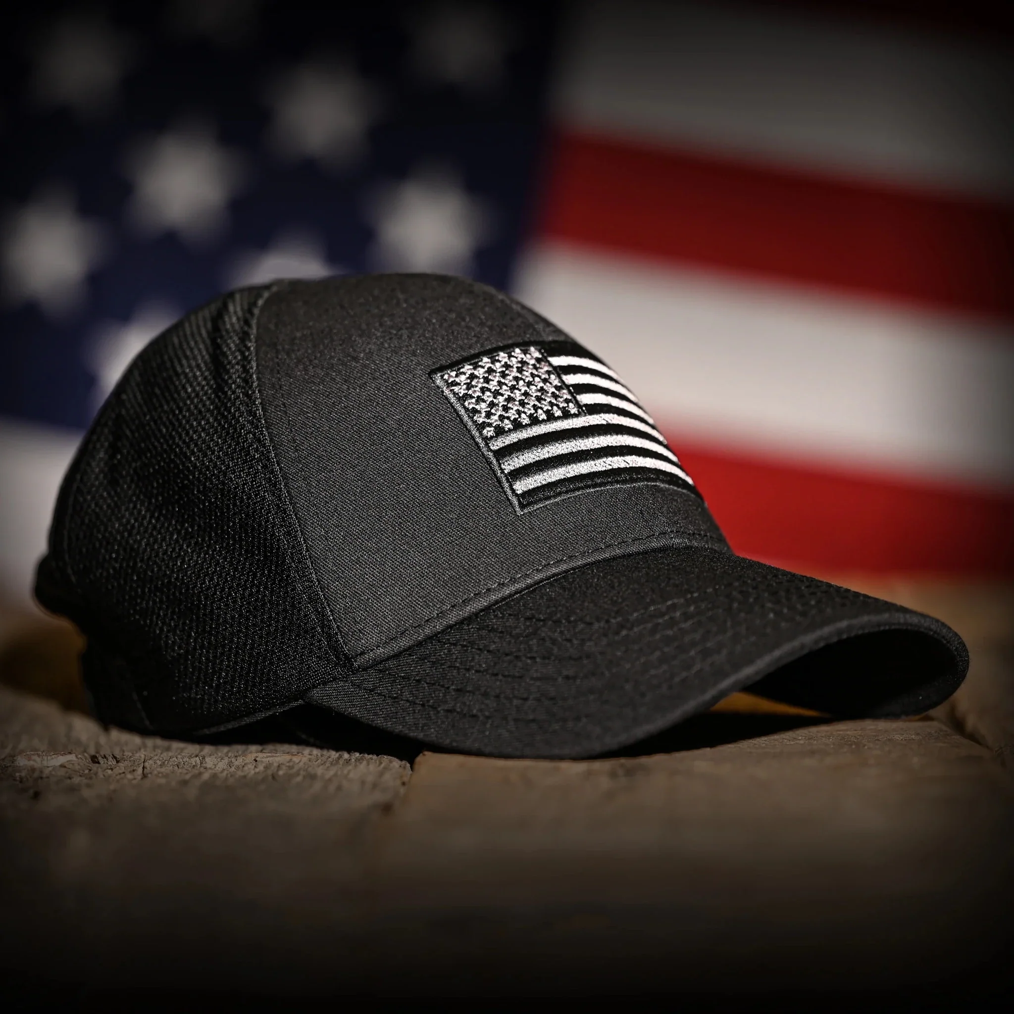 Freedom Fatigues Midnight Black American Flag Ball Cap - Image 4